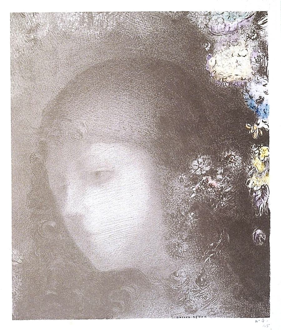 Charles Baudelaire - Les Paradis artificiels, frans leren, Vivienne Stringa. | Tête d'Enfant avec Fleurs : Odilon Redon 