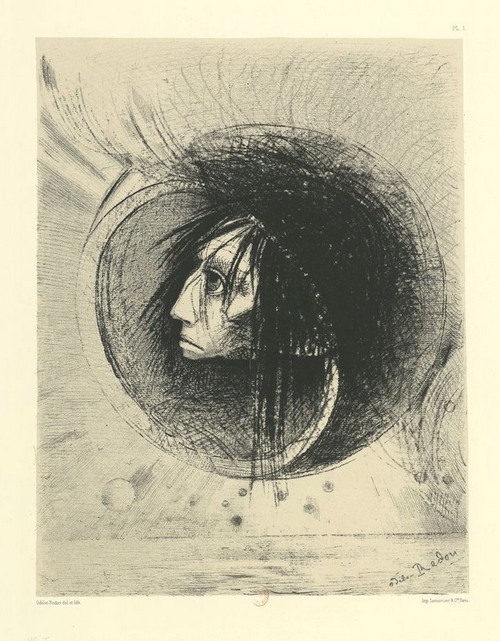 À Charles Baudelaire, dans Léo Ferré chante Baudelaire, frans leren , Vivienne Stringa. Éclosion. Estampe Odilon Redon