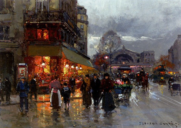 Edouard Leon Cortes (1882-1969) Gare De L'Est. Les Comédiens sans le savoir leerboek spreekvaardigheid audio scholen docenten communication avancée Uitgeverij  gespreksvaardigheid oefenen textes Balzac . frans leren Vivienne Stringa