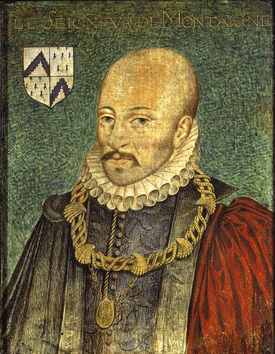  	Montaigne, auteur anonyme (anciennement attribué à Dumonstier) Repris par Thomas de Leu pour orner l’édition des Essais de 1608. Musée Condé.