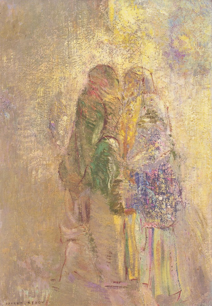 Odilon Redon. La visitation, dit aussi : L'accueil. Huile sur toile Vocabulaire-Oefeningen Musée du Louvre, Le Musée d'Orsay, des Sculptures, peintures objets d'art, Oefeningen voor het leren van Franse grammatica en Franse vocabulaire, Vivienne Stringa