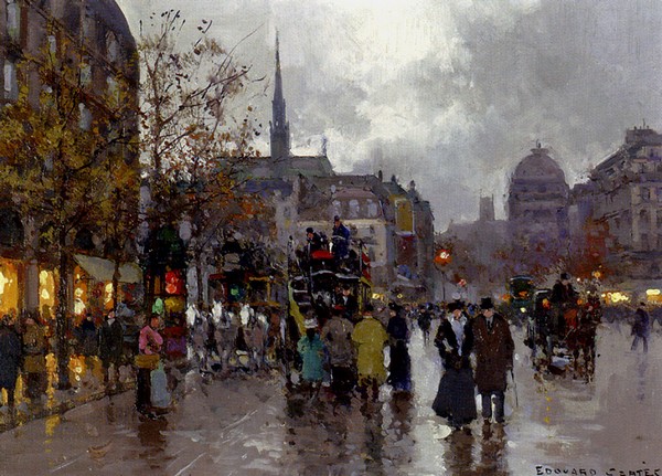 Edouard Leon Cortes. Rue Rivoli et Notre­ Dame, Paris. Les Comédiens sans le savoir leerboek spreekvaardigheid audio scholen docenten communication avancée Uitgeverij  gespreksvaardigheid oefenen textes Balzac . frans leren Vivienne Stringa