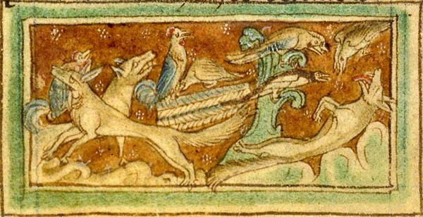 vers le site Roman de Renart Bestiaire médiéval Renard faisant le mort