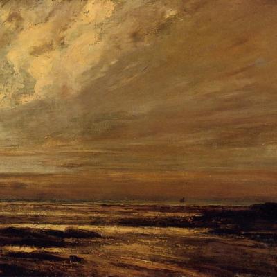 La Plage à Trouville Gustave Courbet