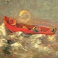 La barque rouge . Odilon Redon, Aan zichzelf. Haarlem, Amsterdam.  À soi-même.  Journal. Notes sur la vie l'art et les artistes(1922 ).  Aan zichzelf  / Dagboek / Notities over het leven, kunst en kunstenaars. Frans leren, Vivienne  Stringa