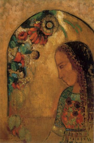 Odilon Redon  Dame avec fleurs . Huile sur toile. Léo Ferré Préface Poèmes saturniens  Paul Verlaine  leerboek spreekvaardigheid, scholen, docenten, communication avancée, Uitgeverij, gespreksvaardigheid oefenen, erk-normen, methode spreekvaardigheid, mondeling eindexamen Frans, mondeling oefenen Frans, Frans leren, Vivienne Stringa, correspondentie, frans vertaligen